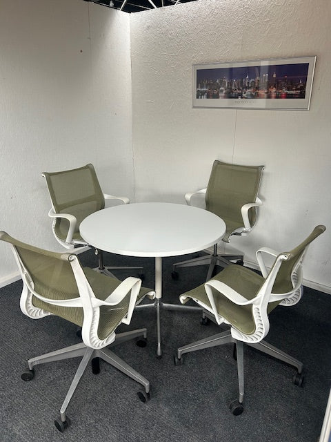 Boardroom Package: Herman Miller Table with 4 Herman Miller Setu Meeting Chairs
