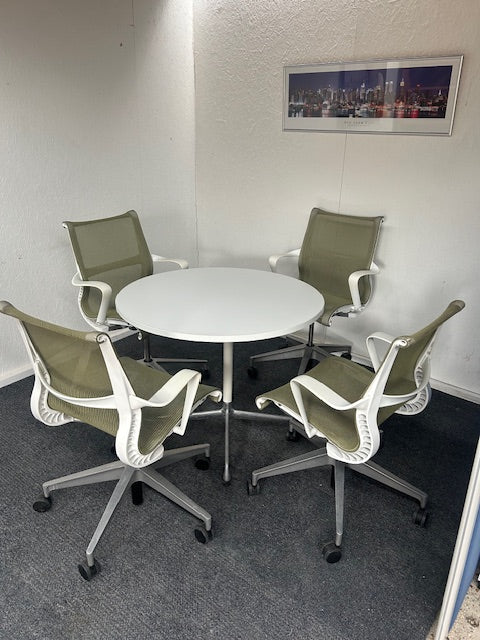 Boardroom Package: Herman Miller Table with 4 Herman Miller Setu Meeting Chairs
