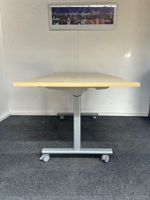 Flip Top Table in 25mm Maple Finish / Silver Frame