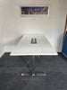 Vivante White Flip Top Table with 25mm Top / Chrome Frame / Power & Data Module