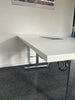 Vivante White Flip Top Table with 25mm Top / Chrome Frame / Power & Data Module