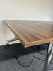 Flip Top Table in 25mm Walnut Finish with Power Module / Chrome Frame