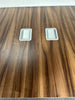 Flip Top Table in 25mm Walnut Finish with Power Module / Chrome Frame