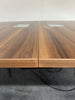 Flip Top Table in 25mm Walnut Finish with Power Module / Chrome Frame