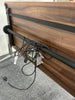 Flip Top Table in 25mm Walnut Finish with Power Module / Chrome Frame