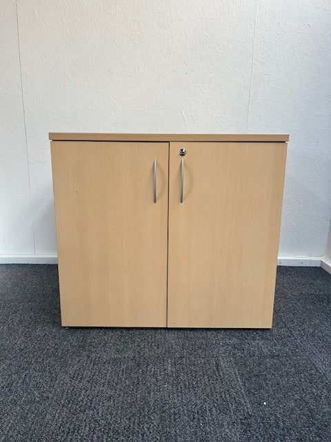 Double door cupboard in a beech finish