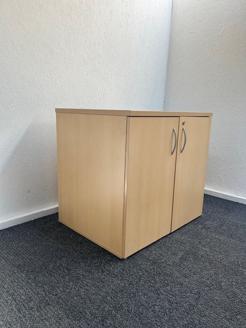 Double door cupboard in a beech finish