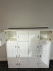 Senator White Wooden Key Entry Lockers - 16 Individual Compartments