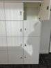 Senator White Wooden Key Entry Lockers - 16 Individual Compartments