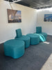 Breakout Package: 6 turquoise seating units and a low table