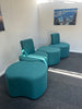 Breakout Package: 6 turquoise seating units and a low table