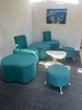 Breakout Package: 6 turquoise seating units and a low table