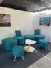 Breakout Package: 6 turquoise seating units and a low table