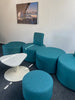 Breakout Package: 6 turquoise seating units and a low table