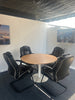 Meeting Room Package: Circular beech table with 4 executive chairs