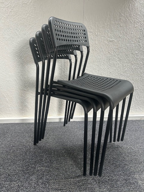 Breakout / Canteen Set: Black & Rosewood Table & Black Chairs - 4 Sets in Stock
