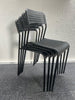 Breakout / Canteen Set: Black & Rosewood Table & Black Chairs - 4 Sets in Stock