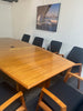 Boardroom Package: Barrel shaped Wood Veneer table and 10 Chairs