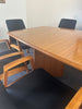 Boardroom Package: Barrel shaped Wood Veneer table and 10 Chairs