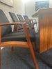 Boardroom Package: Barrel shaped Wood Veneer table and 10 Chairs