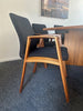 Boardroom Package: Barrel shaped Wood Veneer table and 10 Chairs