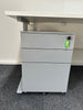 Straight White Desk 1600mm with Under Desk Mobile Silver 3 Drawer Pedestal