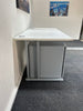 Straight White Desk 1600mm with Under Desk Mobile Silver 3 Drawer Pedestal