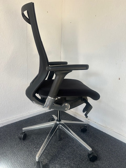 Sidiz T50 Ergonomic Office Chair Black Mesh Back, Wheeled with Arms