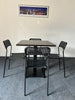 Breakout / Canteen Set: Black & Rosewood Table & Black Chairs - 4 Sets in Stock