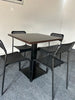 Breakout / Canteen Set: Black & Rosewood Table & Black Chairs - 4 Sets in Stock