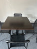 Breakout / Canteen Set: Black & Rosewood Table & Black Chairs - 4 Sets in Stock