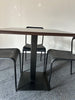 Breakout / Canteen Set: Black & Rosewood Table & Black Chairs - 4 Sets in Stock