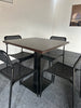 Breakout / Canteen Set: Black & Rosewood Table & Black Chairs - 4 Sets in Stock