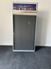 Single Door Side Opening Tambour Cupboard / Silver Surround / Maple Top