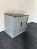 Double Door Tambour Cupboard / Silver / Walnut Top
