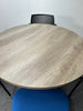 Meeting Room Package: Senator Circular Meeting Table /  4 Black and Blue Chairs