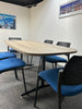 Boardroom Package: Senator Meeting Table /  6 Black and Blue Chairs