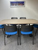 Boardroom Package: Senator Meeting Table /  6 Black and Blue Chairs