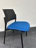 Meeting Room Package: Senator Circular Meeting Table /  4 Black and Blue Chairs
