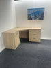 Home Office Corner Desk Set with Drawers & Cupboard