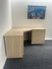 Home Office Corner Desk Set with Drawers & Cupboard