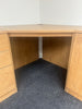 Home Office Corner Desk with Desk Link, Drawers & Double Cupboard