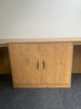 Home Office Corner Desk with Desk Link, Drawers & Double Cupboard