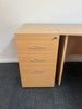 Beech Corner Desk with Desk High 3 Drawer Pedestal - Left Hand