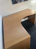 Beech Corner Desk with Desk High 3 Drawer Pedestal - Left Hand