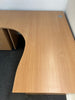 Beech Corner Desk with Desk High 3 Drawer Pedestal - Left Hand