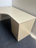 Maple Corner Desk with Desk High 3 Drawer Pedestal - Right Hand