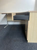 Maple Corner Desk with Desk High 3 Drawer Pedestal - Right Hand